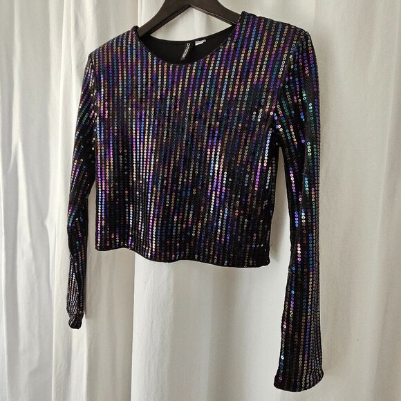 Divided H&M Black Velvet & Sequin Top - Picture 9 of 14